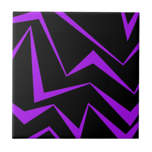 Abstract, bold, vibrant geometric zigzag pattern tile