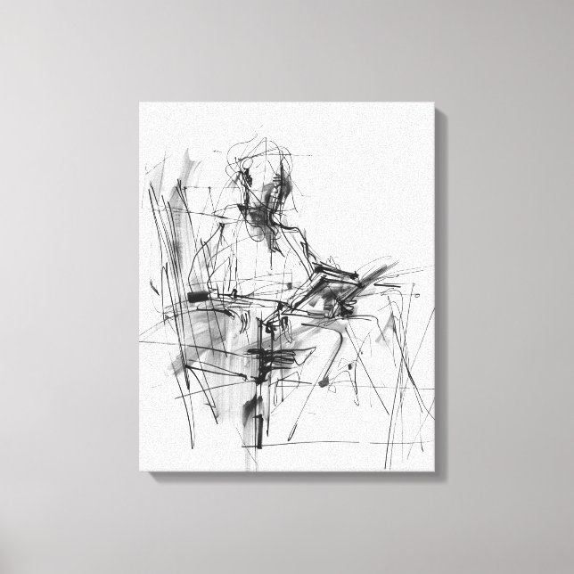 Abstract Book Reader Canvas Print (Front)