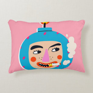 Abstract boom face decorative cushion