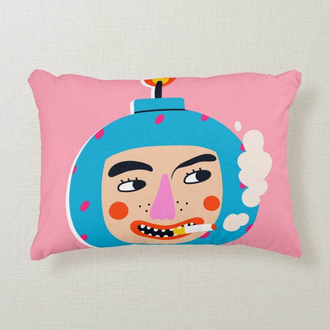 Abstract boom face decorative cushion (Front)