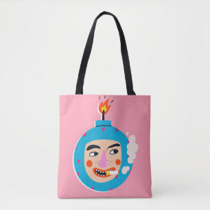 Abstract boom face tote bag