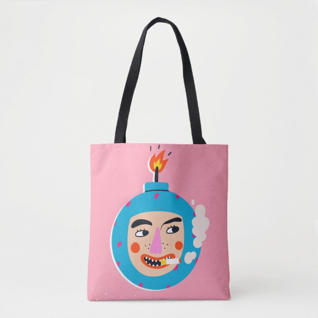 Abstract boom face tote bag (Front)