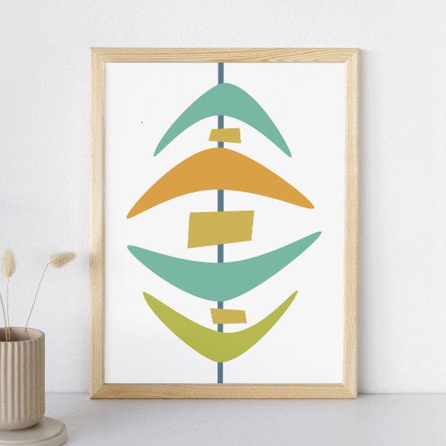 Abstract Boomerang Mid Century Modern Style Poster (Creator Uploaded)