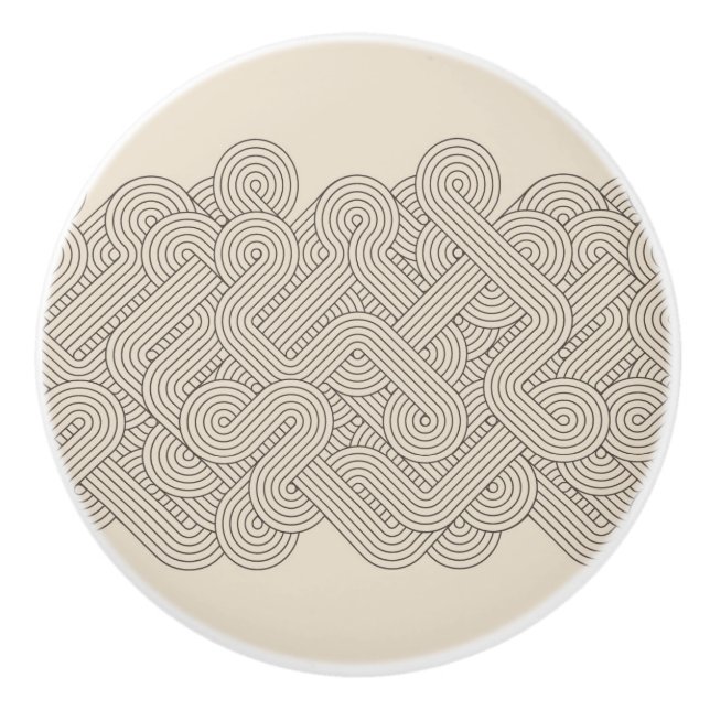 Abstract border ceramic knob (Front)