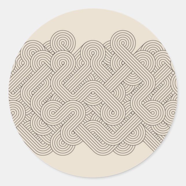 Abstract border classic round sticker (Front)