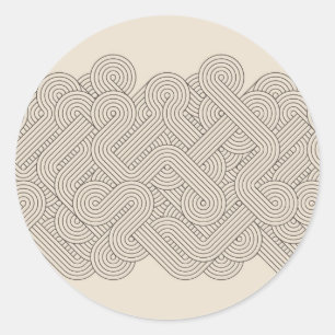 Abstract border classic round sticker