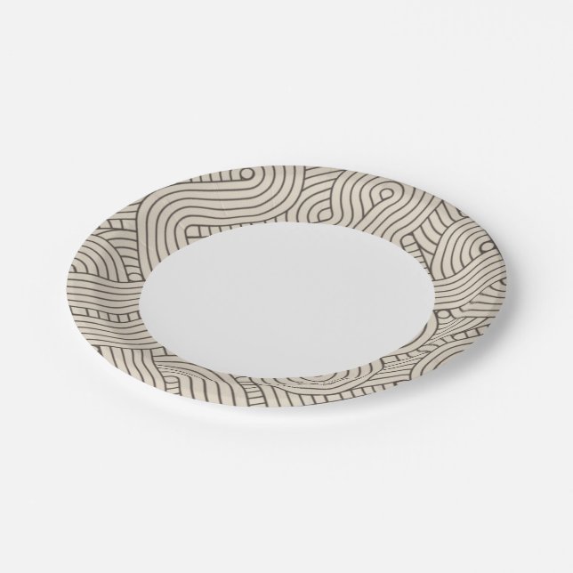 Abstract border paper plate (Angled)