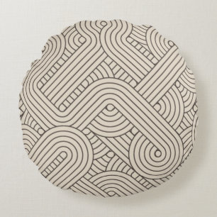 Abstract border round cushion