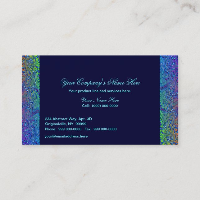 Abstract Borders in Blue Tones Business Card (Front)