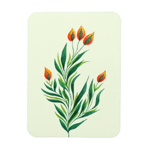 Abstract Botanical Art Spring Plant Magnet