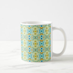 Abstract Botanical Art Teal Blue Coffee Mug