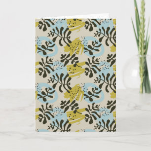 Abstract Botanical Bohemian Pastel Green Blue Card