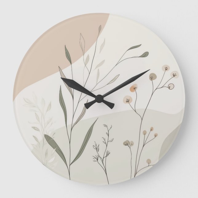 Abstract Botanical Clock – Minimal Wildflower N (Front)