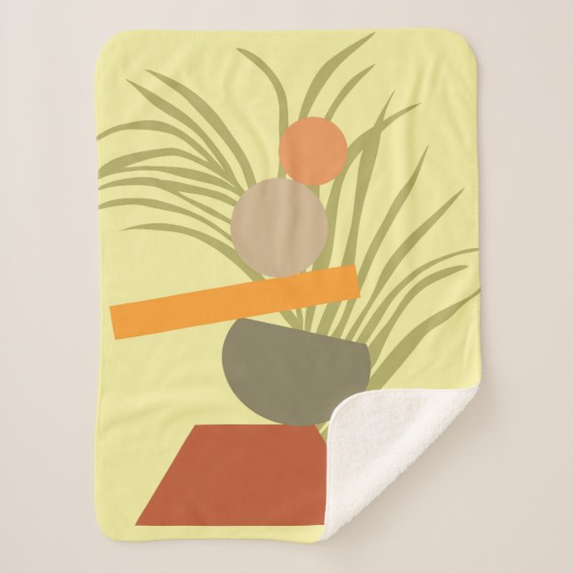 Abstract Botanical Delight Sherpa Blanket (Front)