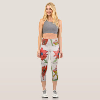 Abstract Botanical Design Active Wear - Leggings