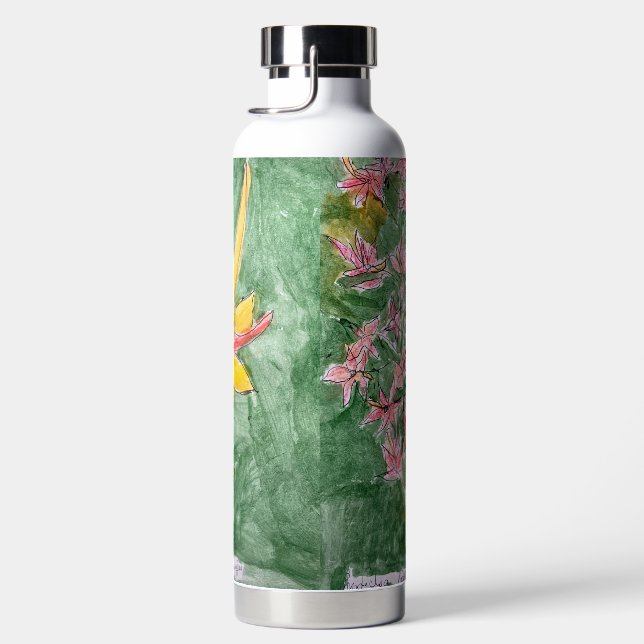 Abstract botanical design water bottle (Right)