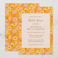 Abstract Botanical Fruit in Yellow Bridal Shower