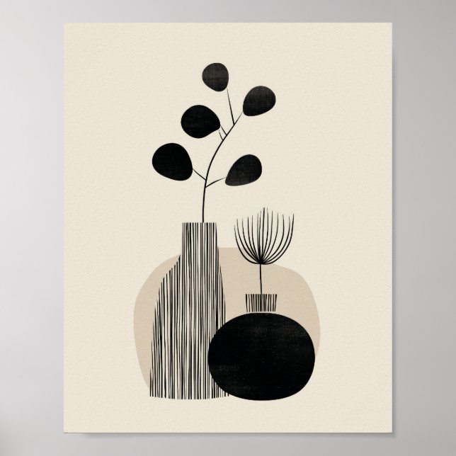 Abstract Botanical Illustration Poster (Front)