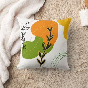 Abstract Botanical Leaf Cushion