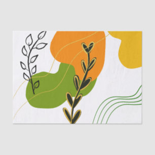 Abstract Botanical Leaf Tissue Paper