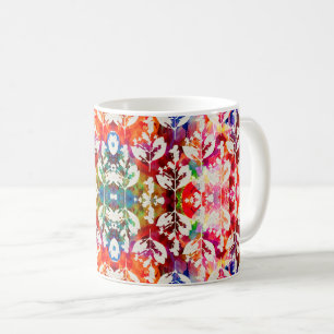 Abstract botanical leaves coffee mug
