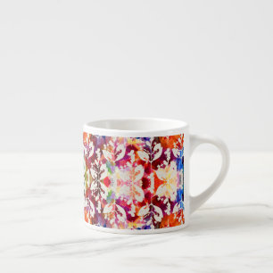 Abstract botanical leaves espresso cup