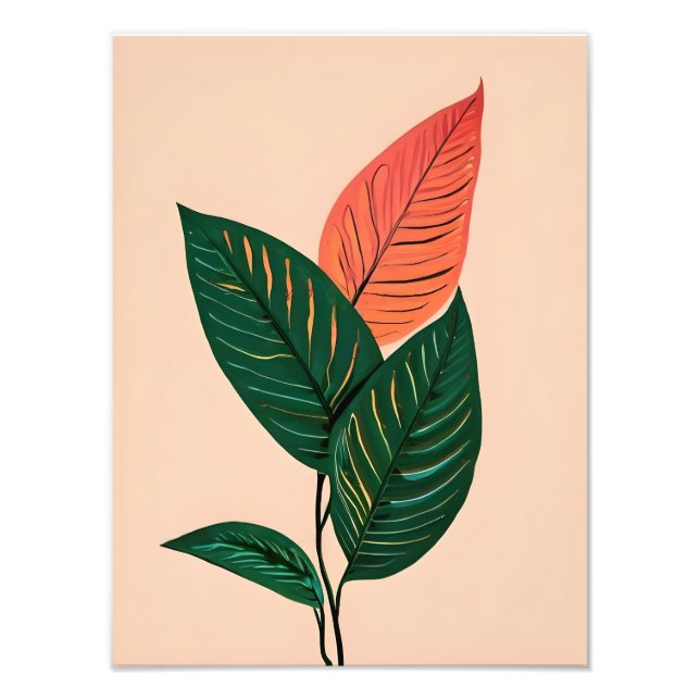 Abstract Botanical Leaves - Minimalist Wall Art (Front)