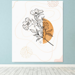 Abstract Botanical – Minimalist Floral Line art Canvas Print