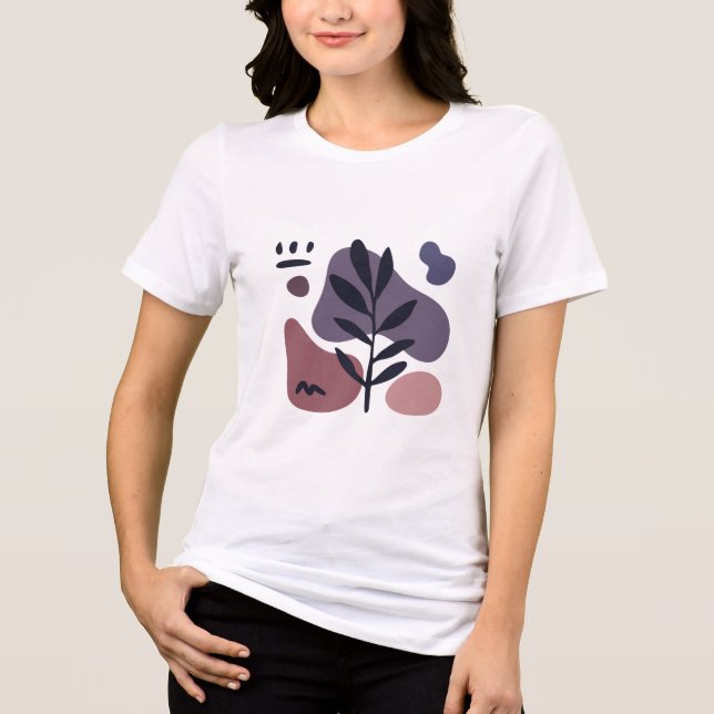 Abstract Botanical Minimalist T-Shirt Tri-Blend Shirt (Front)