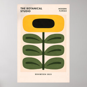 Abstract Botanical Poster, Modern Floral Print