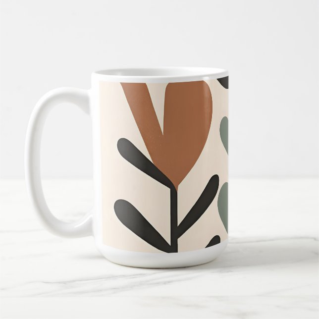 Abstract Botanical Shapes Coffee Mug (Left)