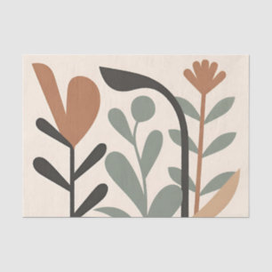 Abstract Botanical Shapes Tissue Paper
