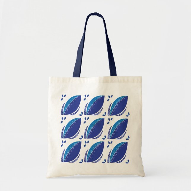 Abstract Botanical Tropical Leaves Tote Bag (Front)