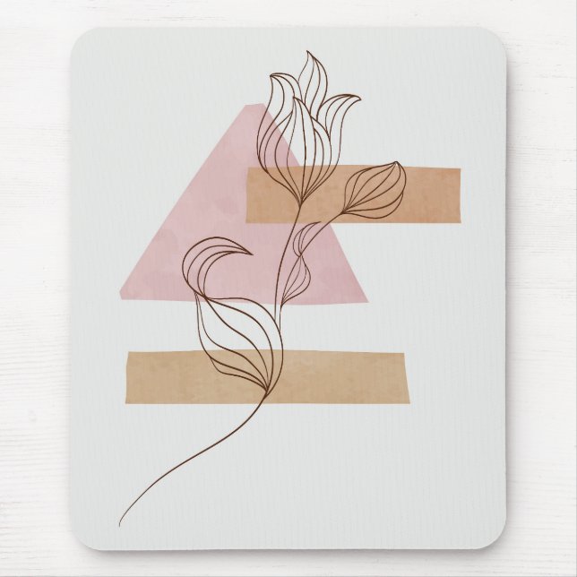 Abstract botanical wall art mouse pad (Front)