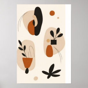 Abstract Botanical Wall Art Set   Modern Minimalis