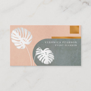 Abstract Botanicals   Tropical Leaf Modern Business Card