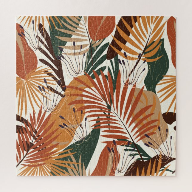 Abstract Botanicals: White Canvas Wonders Jigsaw Puzzle (Vertical)