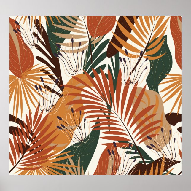 Abstract Botanicals: White Canvas Wonders Poster (Front)