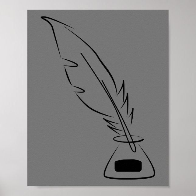 abstract bottle draw feather ink poster (Front)