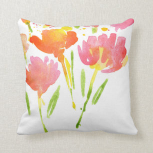 Abstract Bouquet of Mixed Flowers 3 Cushion