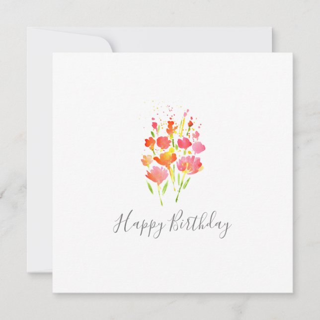 Abstract Bouquet of Mixed Flowers  Card (Front)