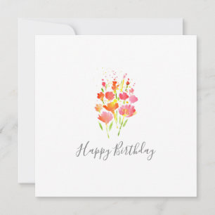 Abstract Bouquet of Mixed Flowers  Card