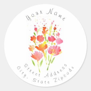 'Abstract Bouquet of Mixed Flowers' Label