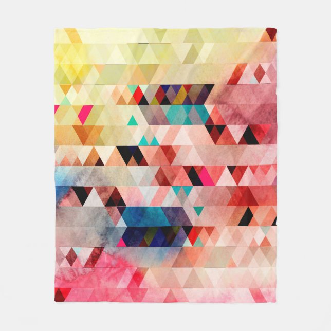 Abstract bright colorful watercolor background wit fleece blanket (Front)