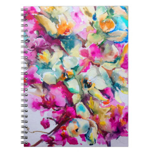 Abstract bright coloured decorative background. Fl Notebook