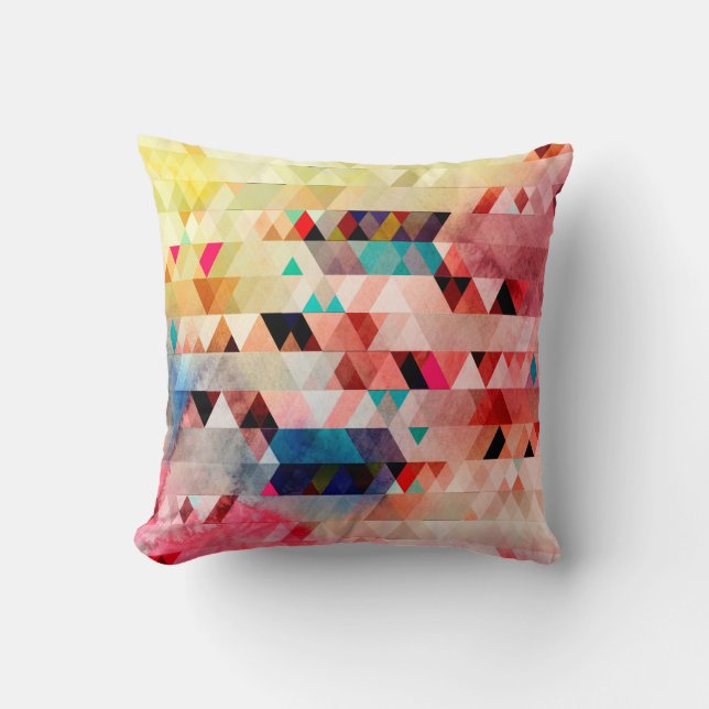 Abstract bright colourful watercolor background wi cushion (Front)