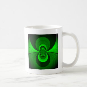 Abstract Bright Green Groovy Kaleidoscope Pattern Coffee Mug
