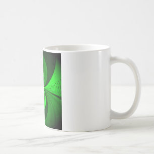 Abstract Bright Green Groovy Kaleidoscope Pattern Coffee Mug