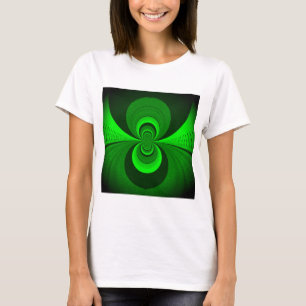 Abstract Bright Green Groovy Kaleidoscope Pattern  T-Shirt