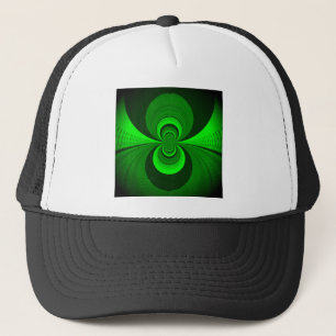 Abstract Bright Green Groovy Kaleidoscope Pattern  Trucker Hat
